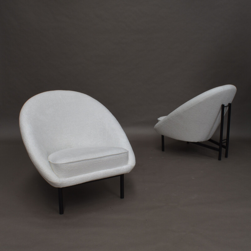 Pair of vintage f115 easy chairs by Theo Ruth for Artifirt Netherlands 1958
