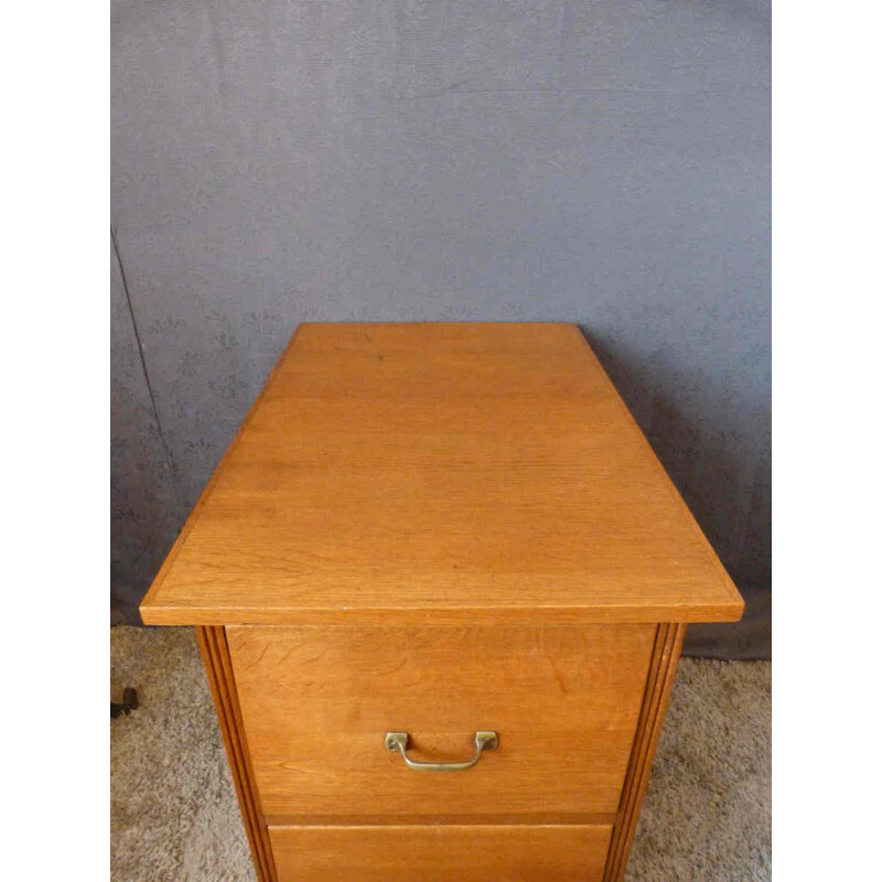 Two-drawers craft furniture in oakwood - 1950s 