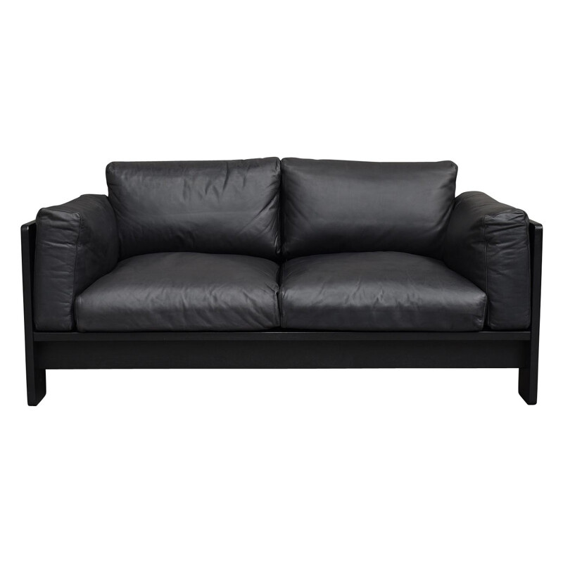 Vintage Black BASTIANO Sofa by Afra and Tobia Scarpa for KNOLL, Italy