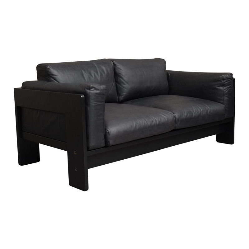 Vintage Black BASTIANO Sofa by Afra and Tobia Scarpa for KNOLL, Italy