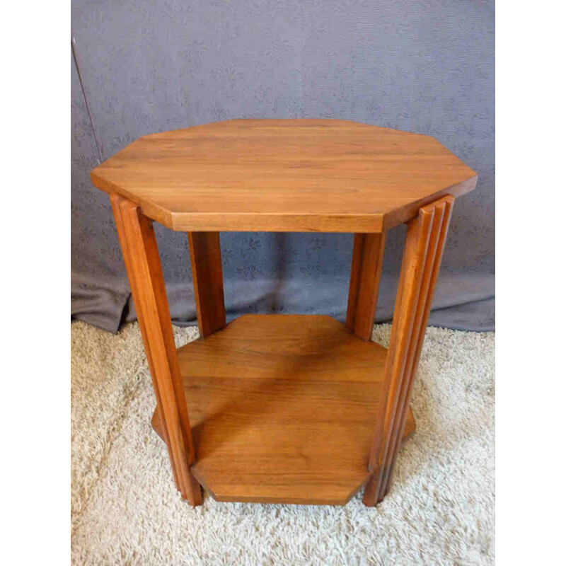 Octagon side table in walnut - 1950s