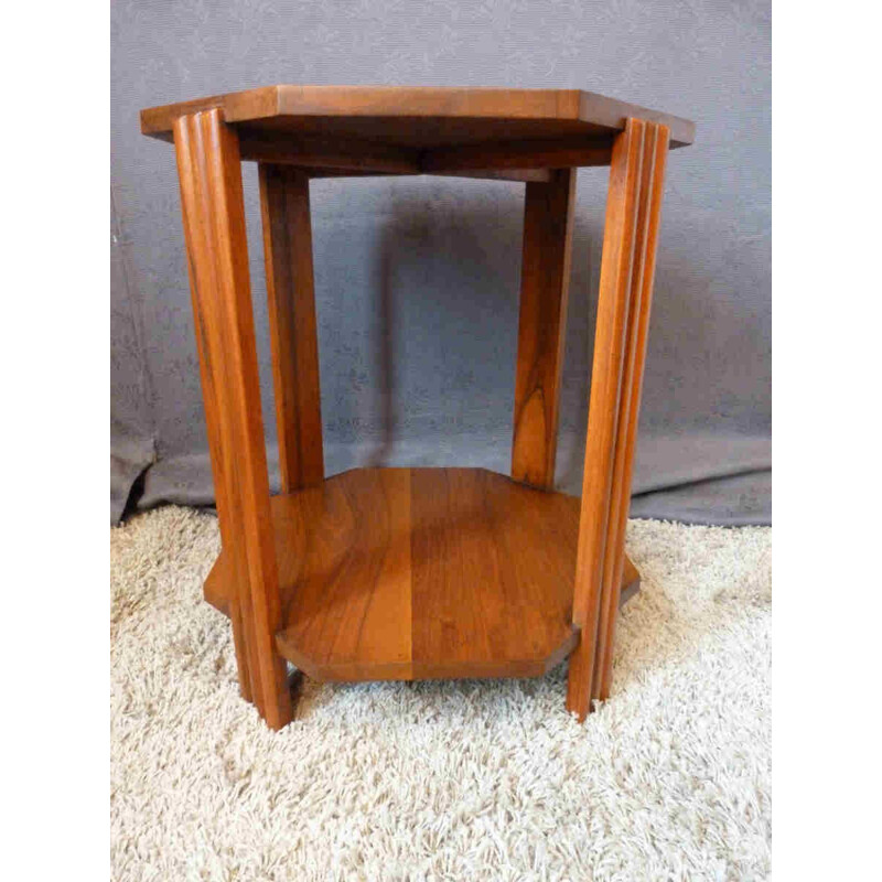 Octagon side table in walnut - 1950s