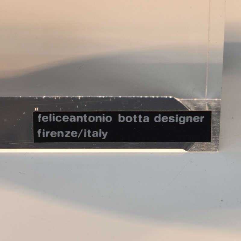 Pair of Felice Antonio Botta Lucite Plexiglass Table Lamps, Italy 1970
