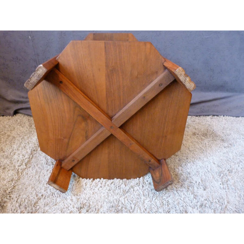 Octagon side table in walnut - 1950s