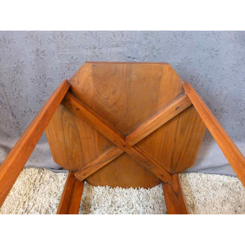 Octagon side table in walnut - 1950s