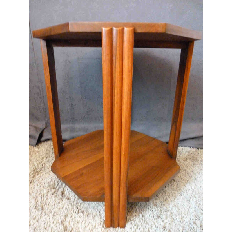 Octagon side table in walnut - 1950s