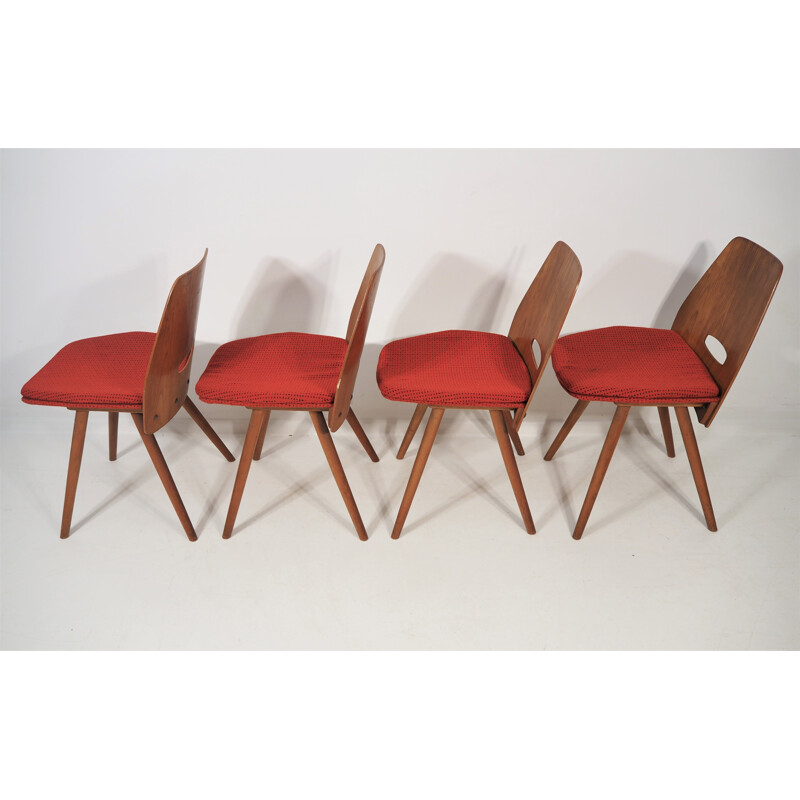 Set of 5 vintage Dining Chairs and Table Set from Tatra, 1970s