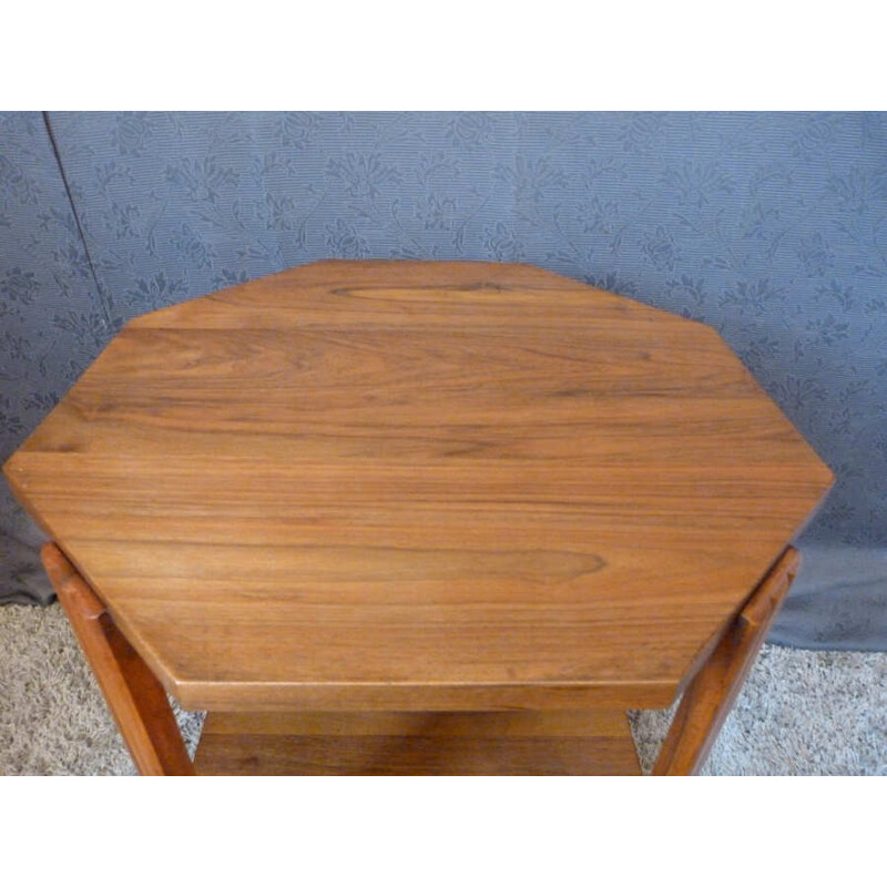 Octagon side table in walnut - 1950s