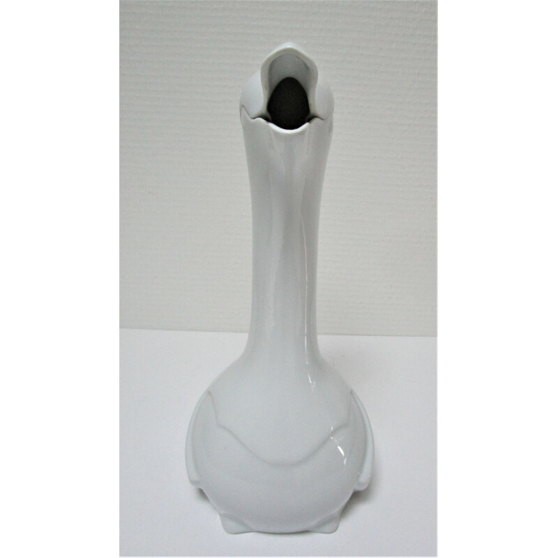 Vintage Pichet zoomorphic goose white porcelain Decanter 1980