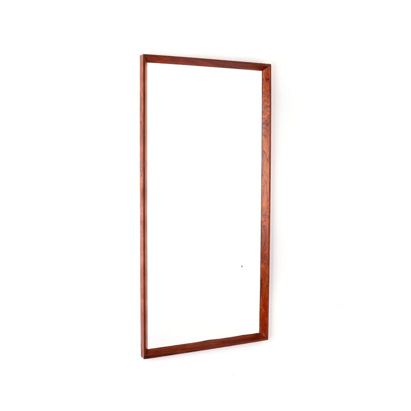 Mid century chic rectangular rosewood mirror Danish 1960s