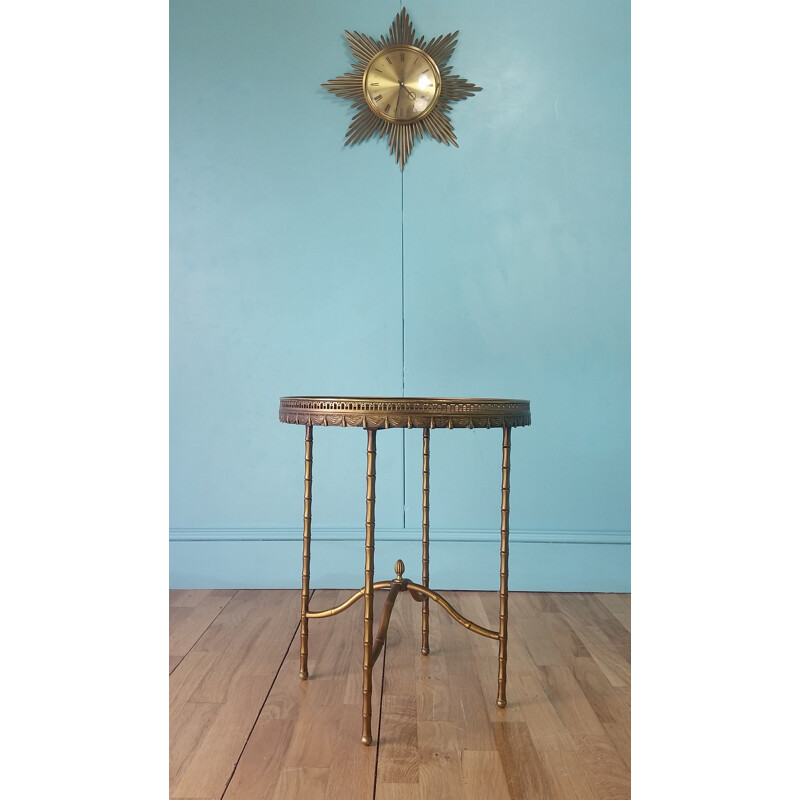 Mid century brass & marble side table 1960s