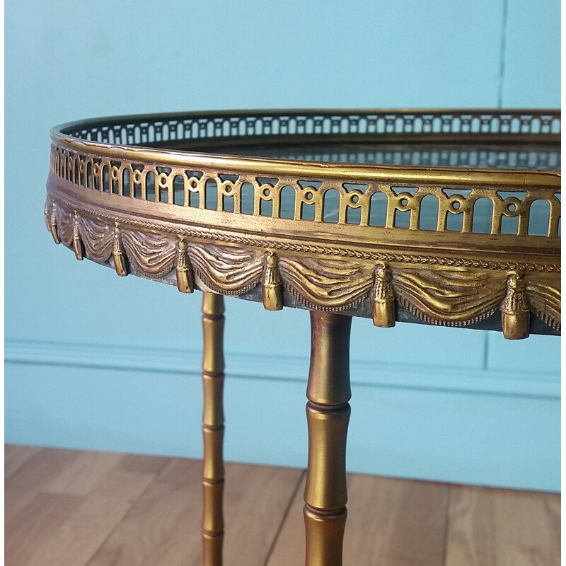 Mid century brass & marble side table 1960s