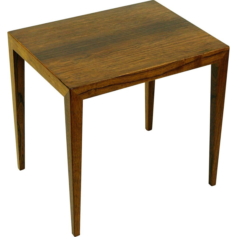 Vintage Rosewood Side Table by Severin Hansen for Haslev Danish 1960