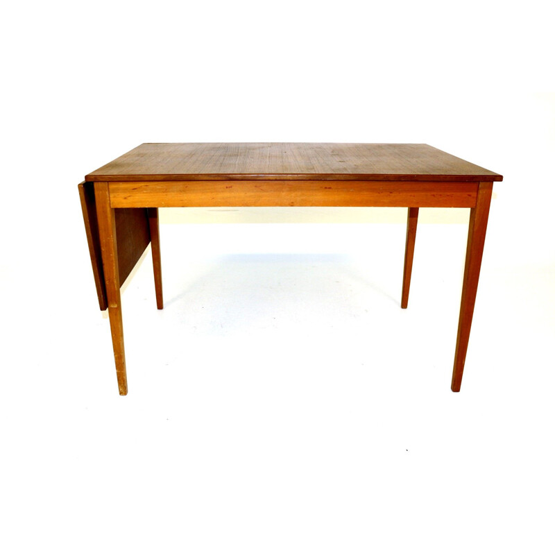 Vintage wooden dining table with leaf, Sweden, 1950