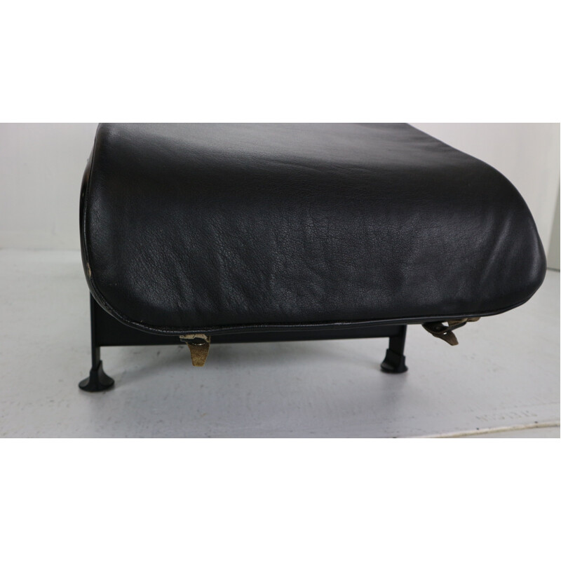 Vintage Chaise Lounge Chair by Cassina, Le Corbusier LC4 Black on Black  1970