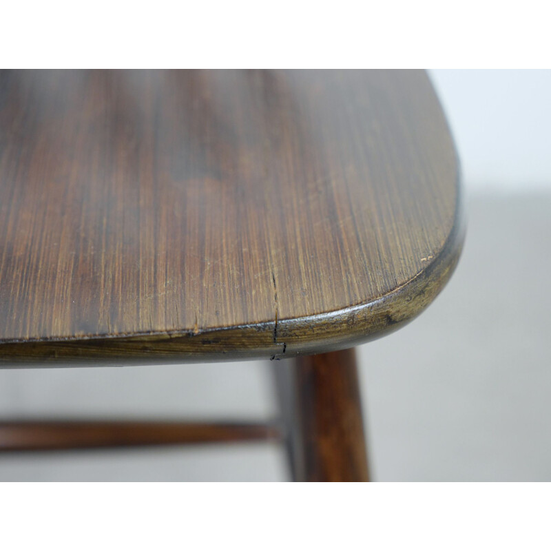 Set of 6 Dark Brown Wooden Chairs by Erik Fryklund for Hagafors, Sweden, 1950s