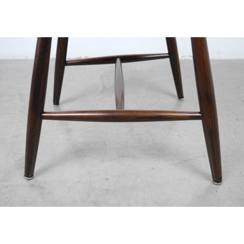 Set of 4 Dark Brown Wooden Dining Chairs by Erik Fryklund for Hagafors, Sweden, 1950s