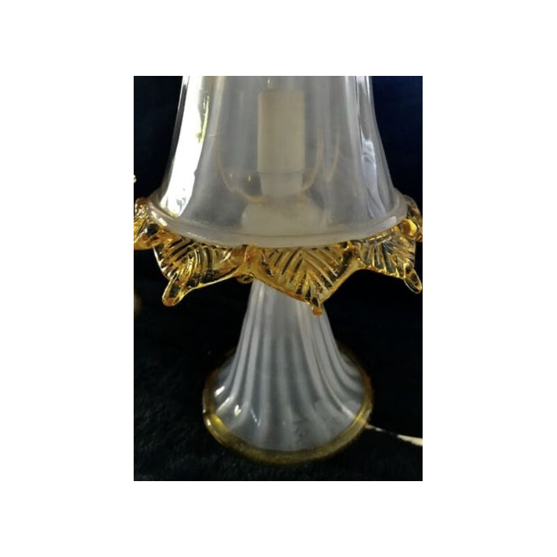 Pair of Murano glass vintage lamp Barovier & Toso 1970