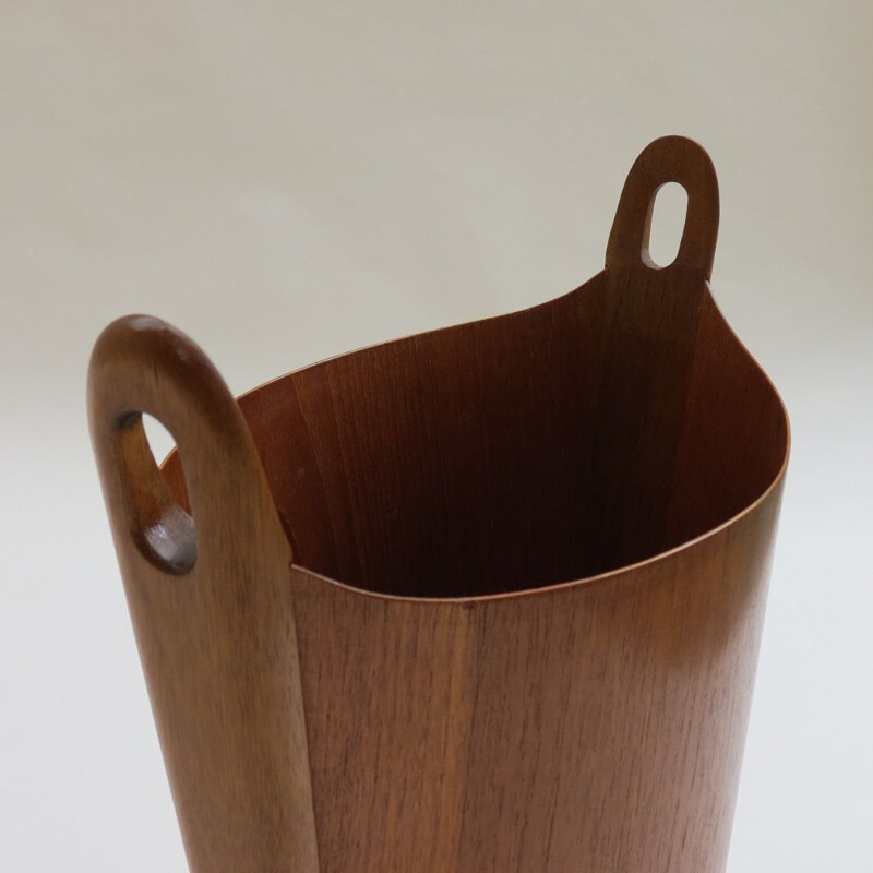 Midcentury Teak Waste Paper Bin  By Einar Barnes For P S Heggen Norway 1950s