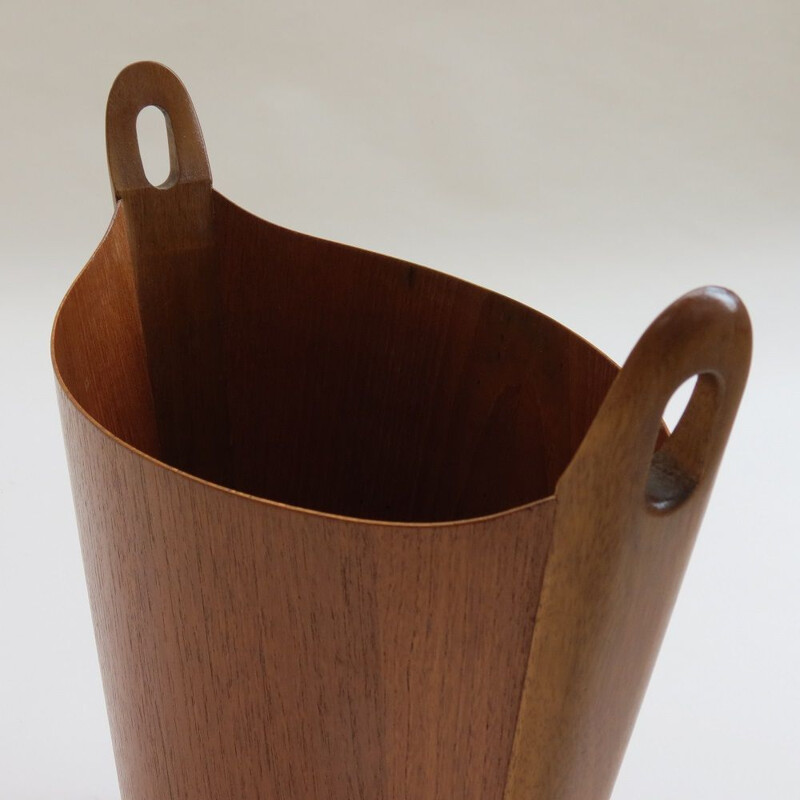 Midcentury Teak Waste Paper Bin  By Einar Barnes For P S Heggen Norway 1950s