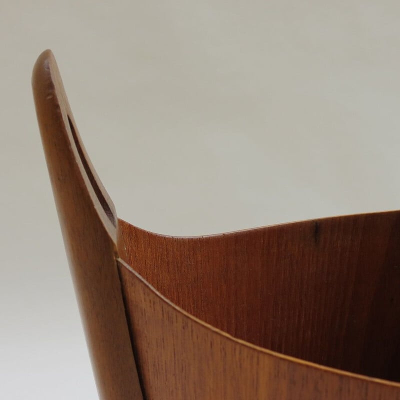 Midcentury Teak Waste Paper Bin  By Einar Barnes For P S Heggen Norway 1950s