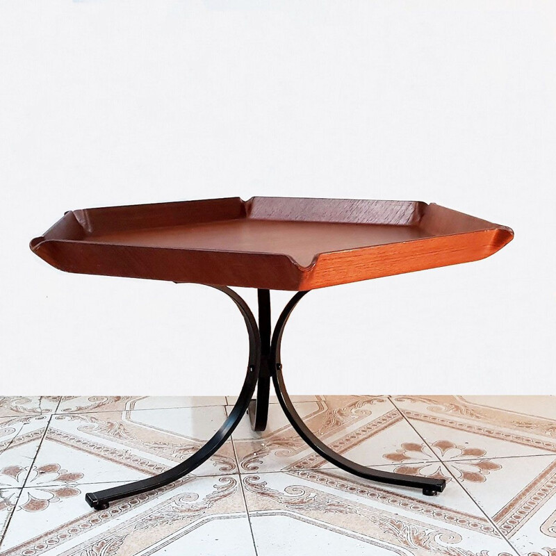 Table basse vintage coffee table plywood. Italie 1950