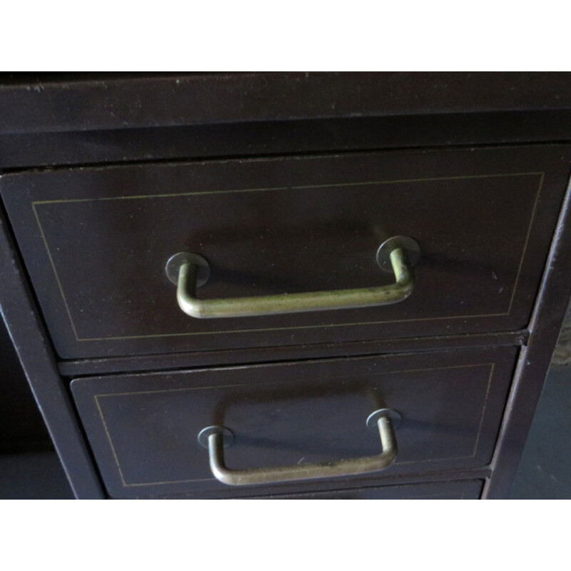 Bureau Roneo français marron en métal - 1960