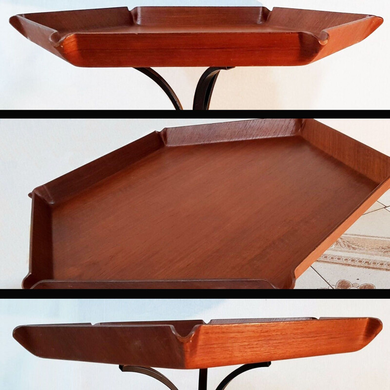 Table basse vintage coffee table plywood. Italie 1950