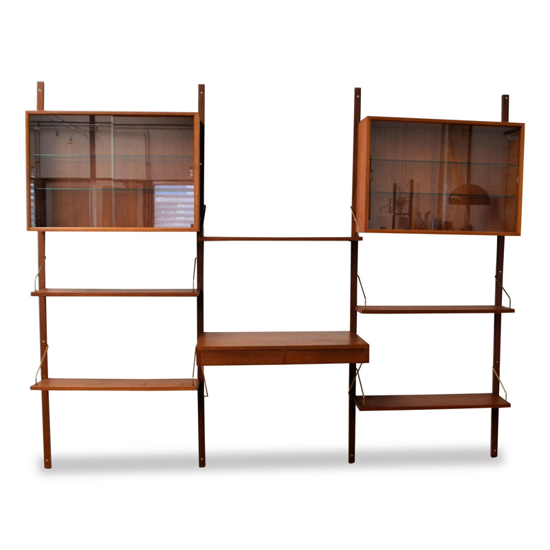 Vintage Poul Cadovius teak moludar wall-unit