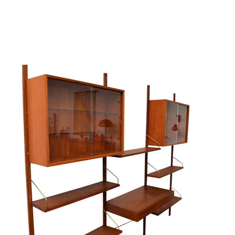 Vintage Poul Cadovius teak moludar wall-unit