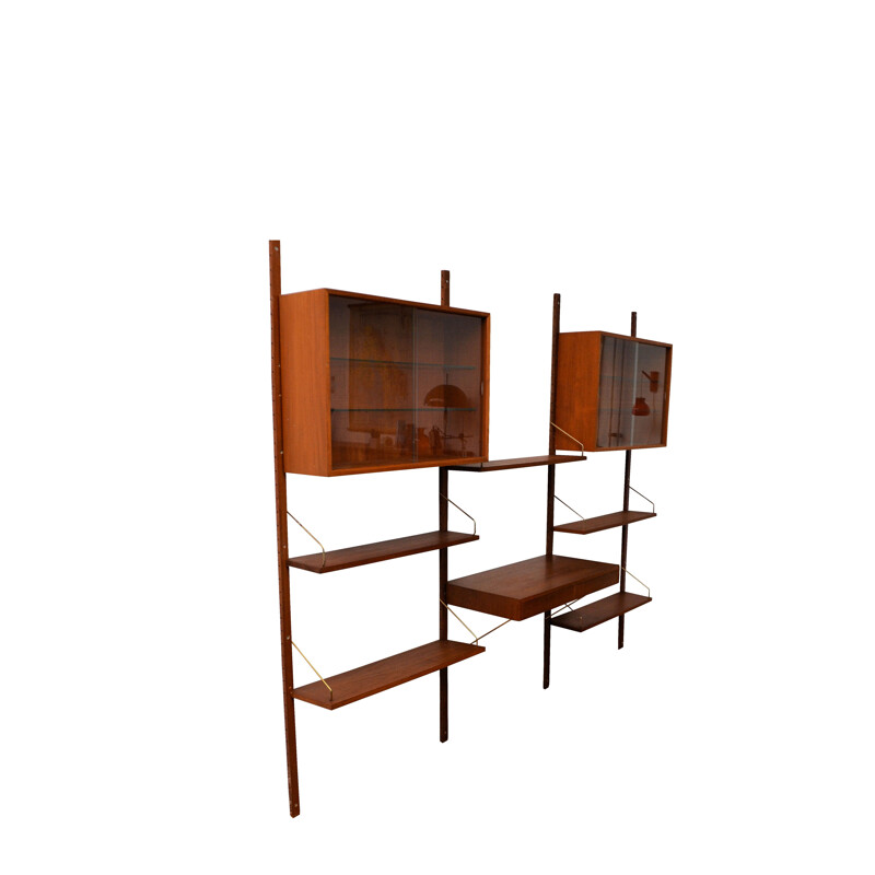 Vintage Poul Cadovius teak moludar wall-unit