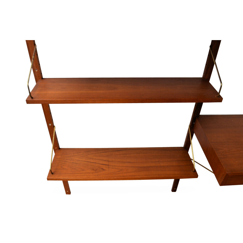 Vintage Poul Cadovius teak moludar wall-unit