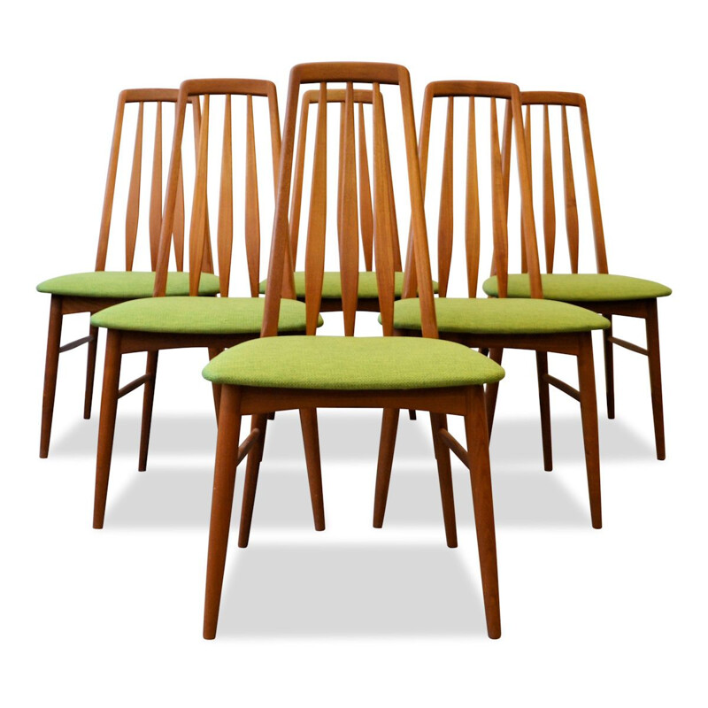 Ensemble de 6 Chaises vintage en teck Niels Koefoed Danois