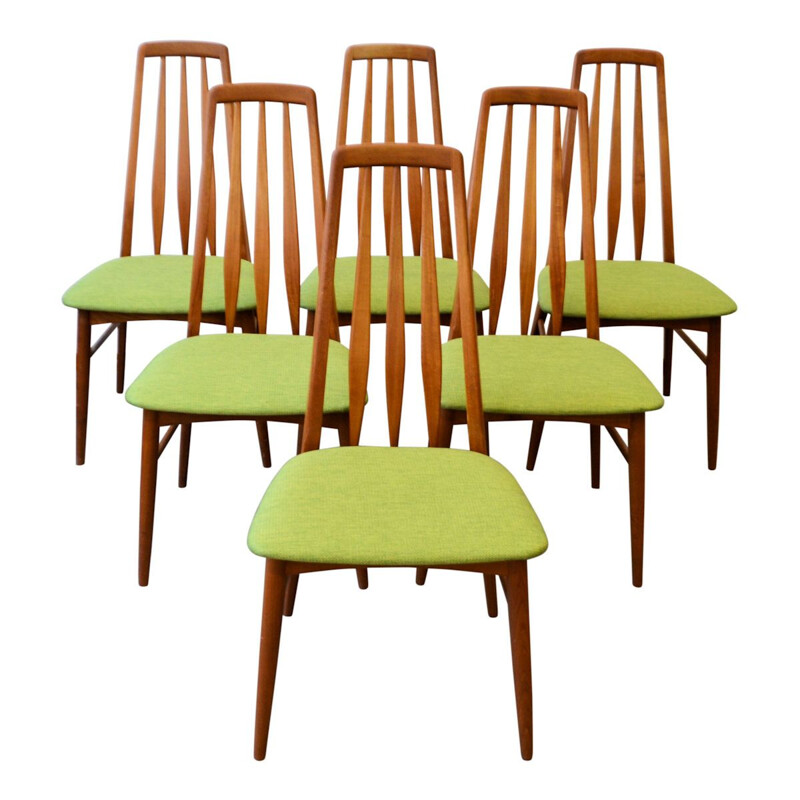 Ensemble de 6 Chaises vintage en teck Niels Koefoed Danois