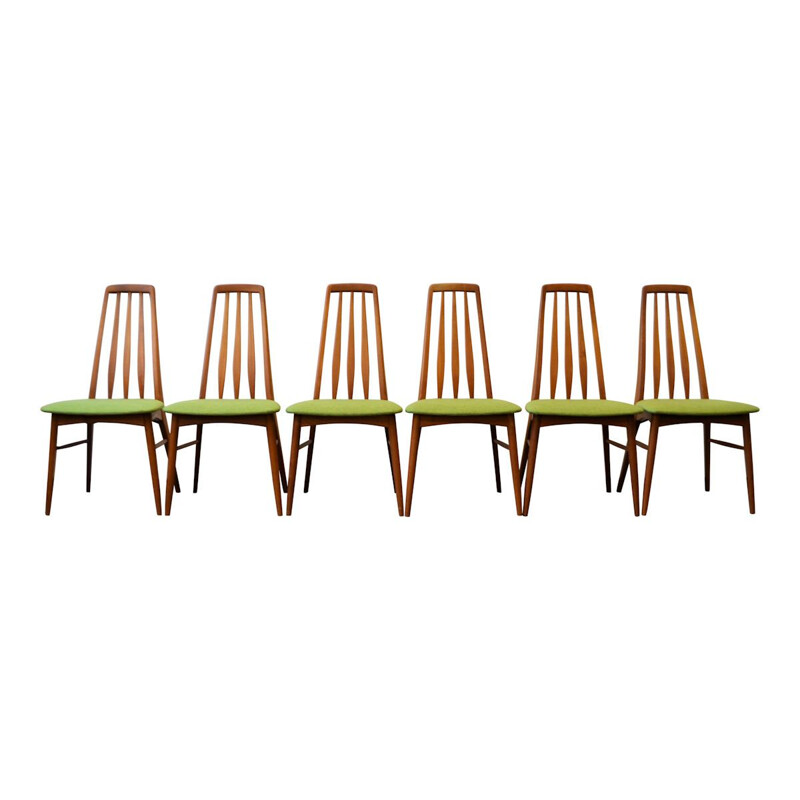 Ensemble de 6 Chaises vintage en teck Niels Koefoed Danois