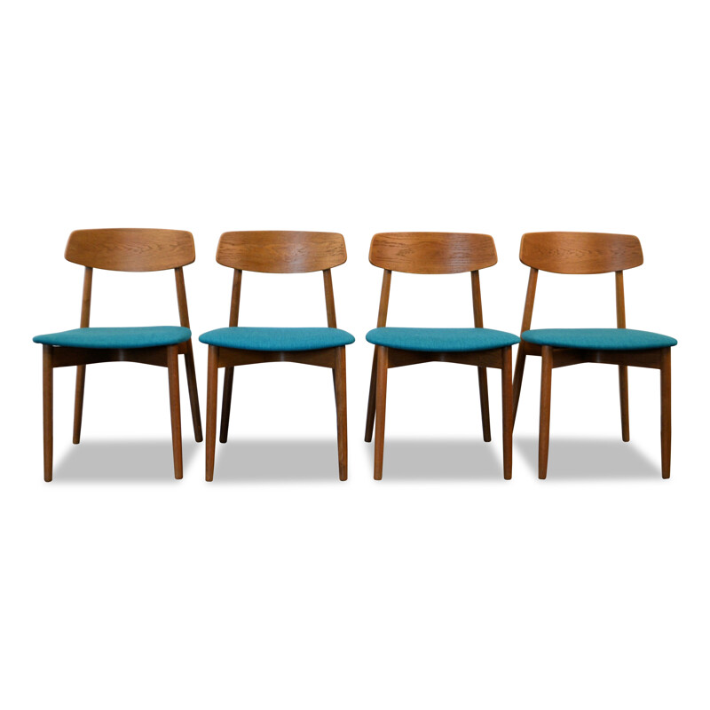 Set van 4 Vintage Deense eiken stoelen Harry Østergaard