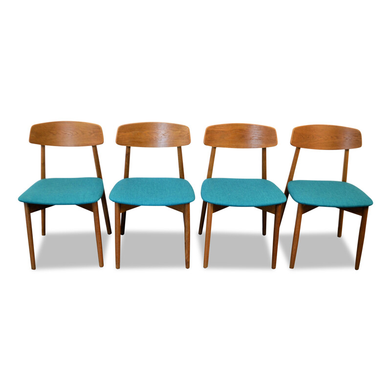 Lot de 4 chaises Vintage en chêne danois Harry Østergaard