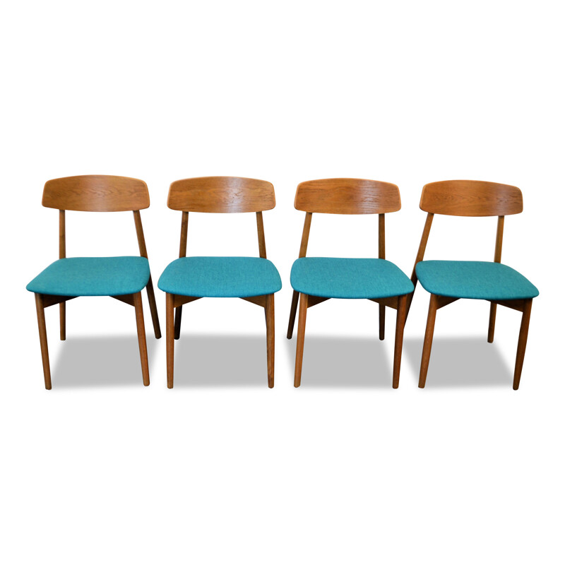 Satz von 4 Vintage-Stühlen aus dänischer Eiche Harry Østergaard