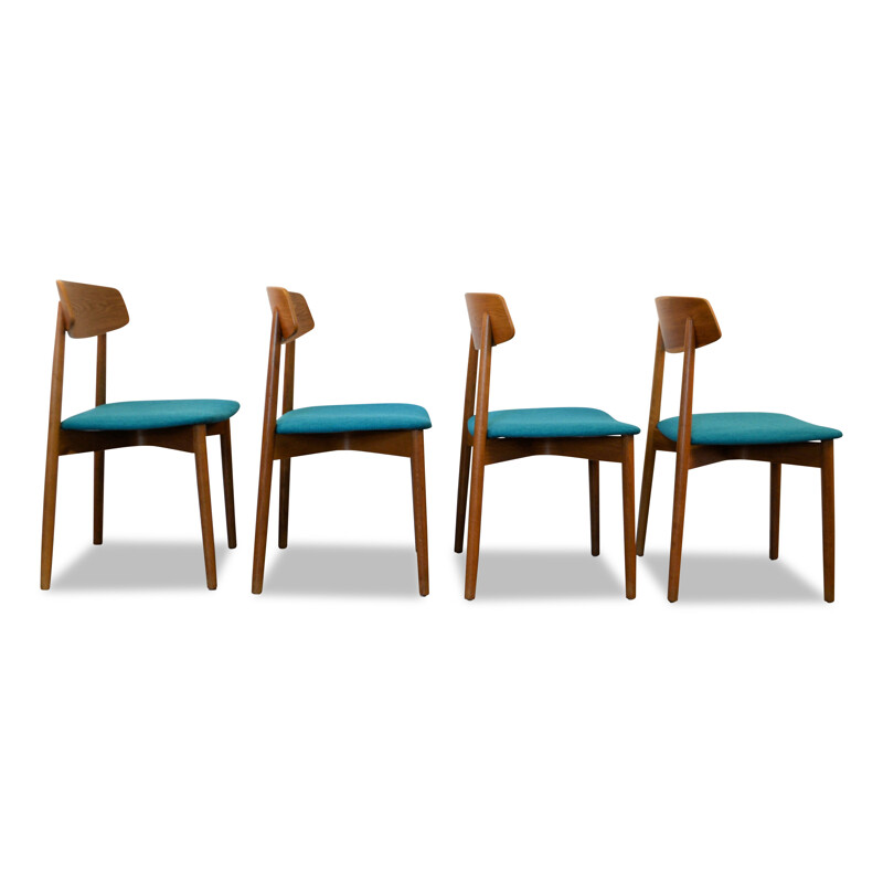 Set van 4 Vintage Deense eiken stoelen Harry Østergaard