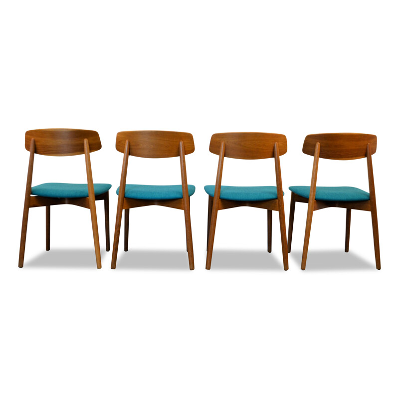 Set of 4 Vintage oak dining chairs Danish Harry Østergaard