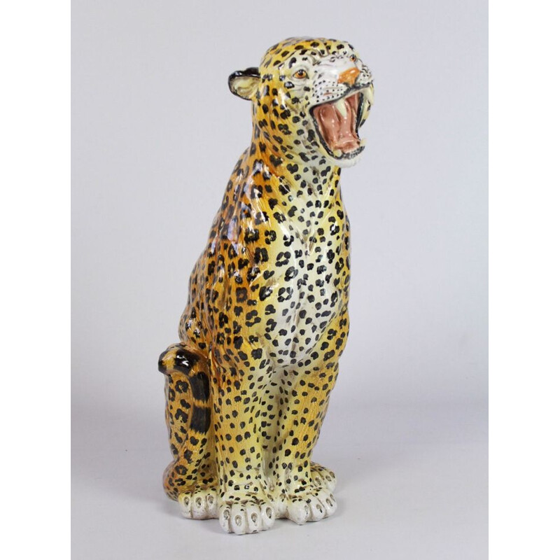 Vintage ceramic Leopard Italian 1950