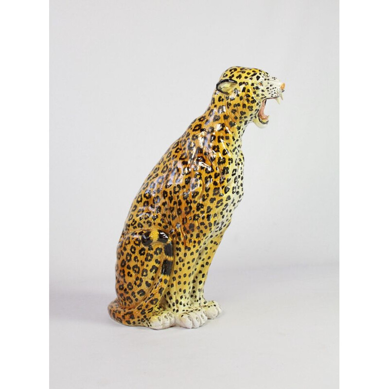 Vintage ceramic Leopard Italian 1950