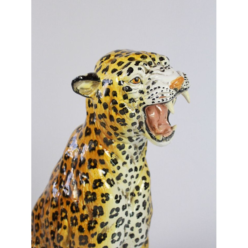 Vintage ceramic Leopard Italian 1950