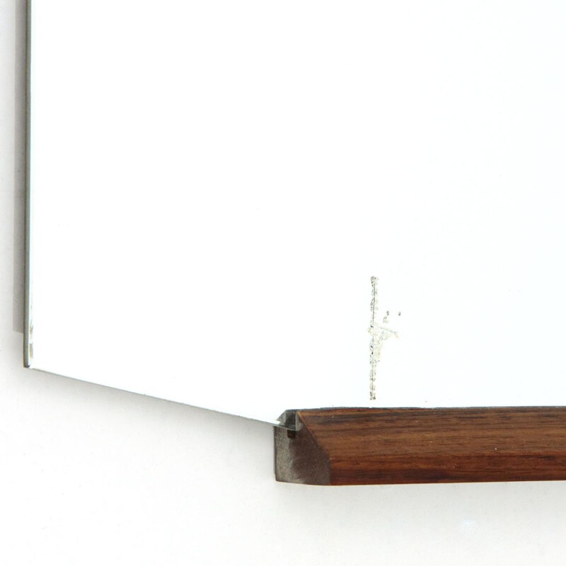 Vintage Mirror with teak edges, 1960s