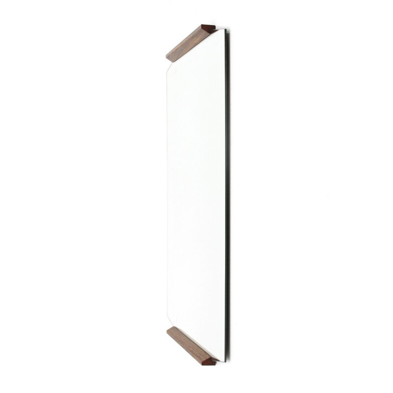 Vintage Mirror with teak edges, 1960s