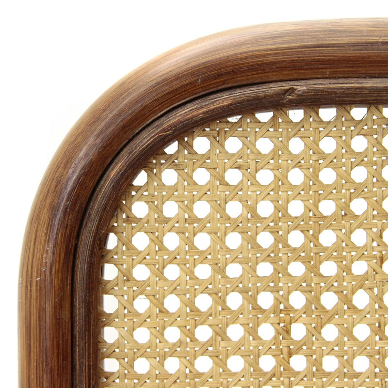 Vintage Screen in rattan and Vienna straw by Gervasoni, 1980s