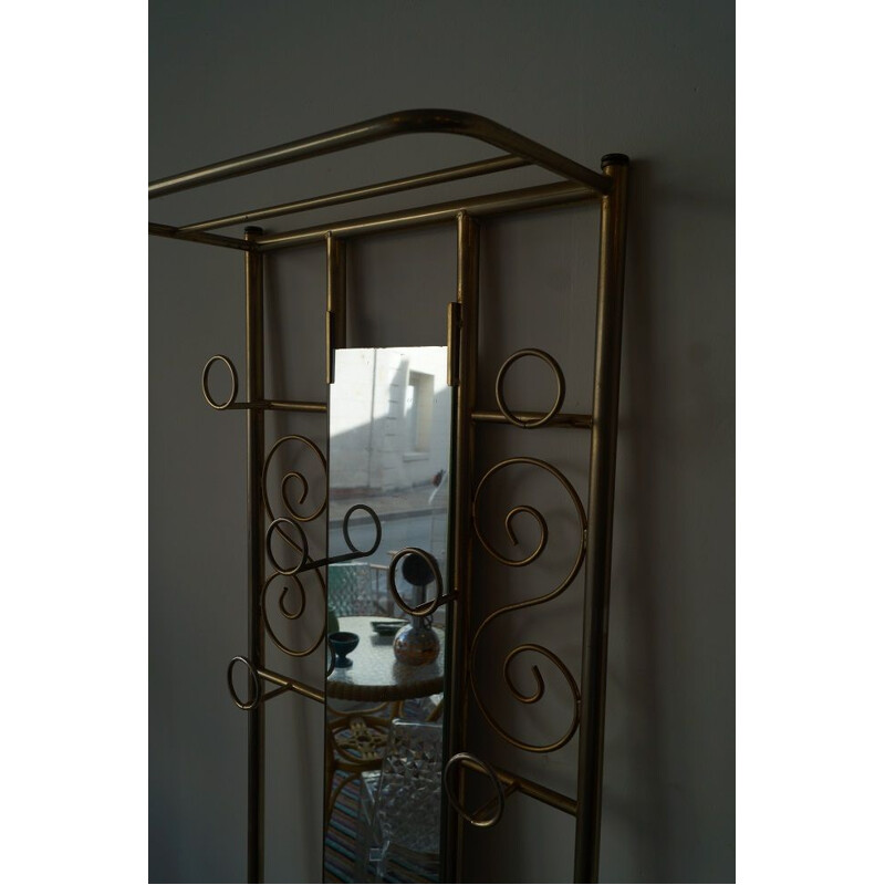 Vintage wall-mounted wardrobe in brass 1960