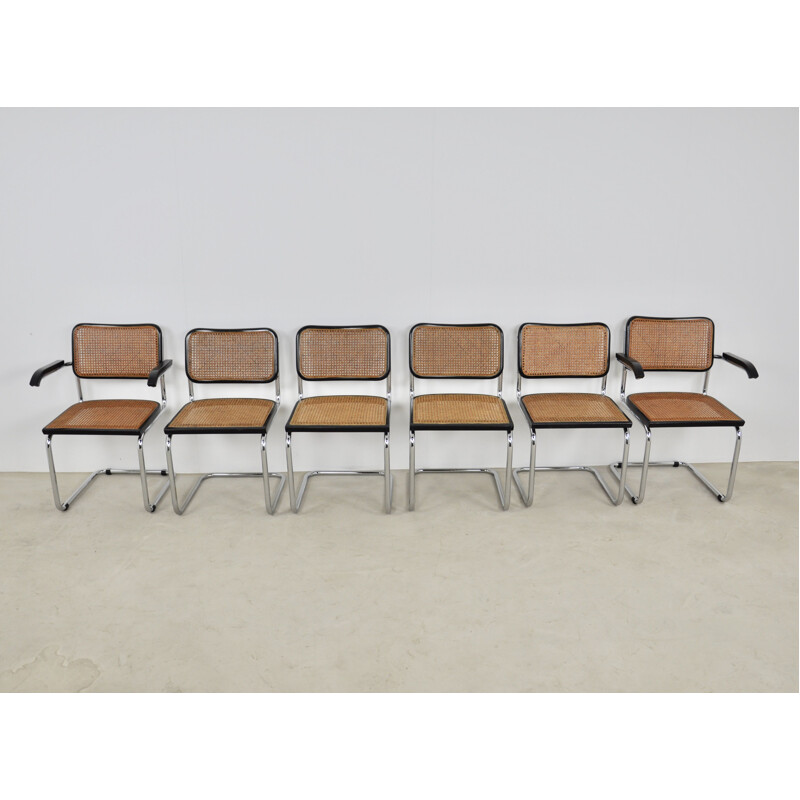 Set of 6 vintage Dinning Chairs Style B32 By Marcel Breuer