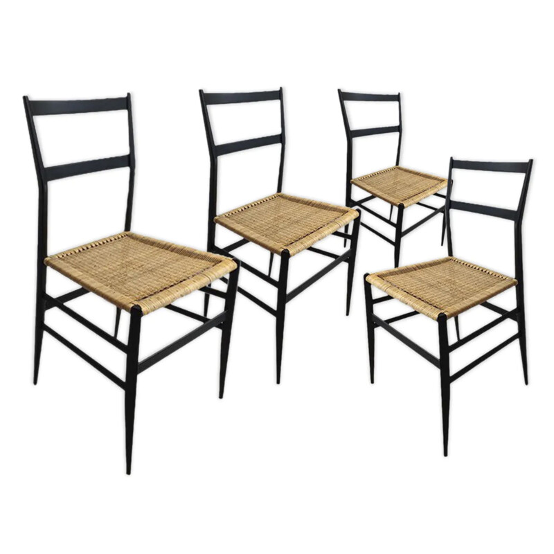 4 Superleggera Vintage Chairs, Gio Ponti 