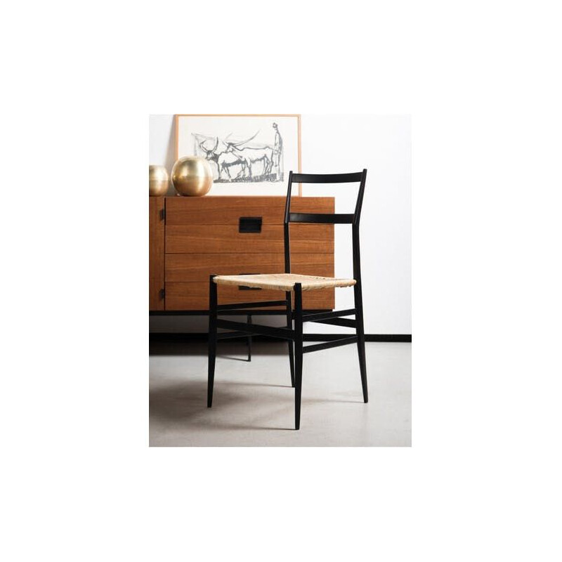 4 Superleggera Vintage Chairs, Gio Ponti 